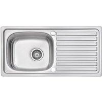 JASSFERRY Küchenspüle 1 Becken Einsatz, 860 x 435 mm Umkehrbarem Abtropffläche Waschbecken aus Edelstahl Einbau mit Abfallsieb von JASSFERRY