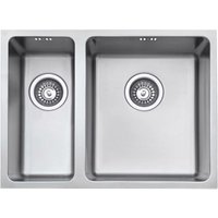 JASSFERRY Küchenspüle Edelstahl 1,5 Becken Unterbau 590 x 440 mm mit Überlauf von JASSFERRY