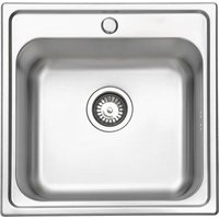 Jassferry - Küchenspüle Edelstahl 1 Becken, 500× 500 mm Quadratisches Becken mit Überlauf von JASSFERRY