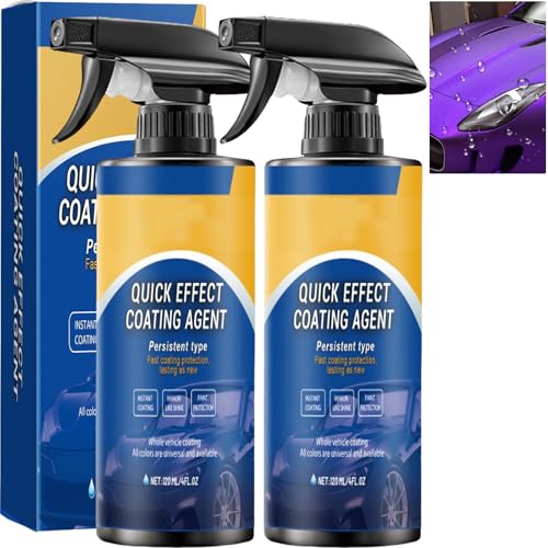 Advanced Car Quick-Acting Coating Agent Spray, 3 in 1 Ceramic Coating, Waterless Wash Scratch Polish, High Protection Quick Effect Coating for Motorcycles, Sealant Wax with Hydrophobic (2Pcs) von JASUBAI