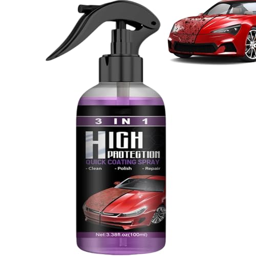 Boomi 3-in-1 Ceramic Car Coating Spray - High Protection Nano Anti-Scratch Formula with Fast Wax Polish, Multi-Functional Coating Renewal Agent, Rayhong Spray for All Vehicle (1 Stück) von JASUBAI