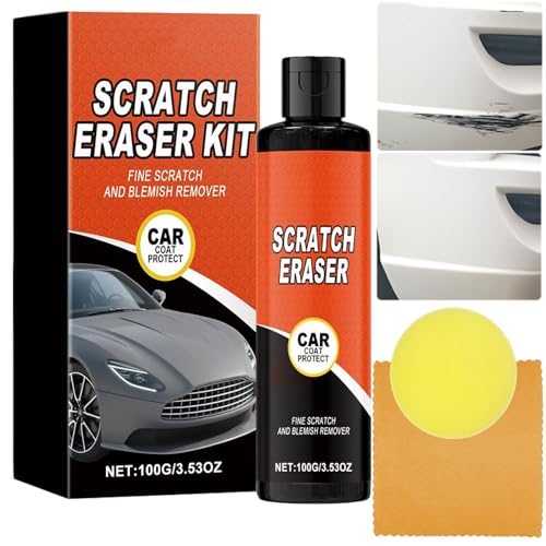 Car Scratch Remover Kit für tiefe Kratzer, 3 in 1 Scratch & Swirl Eraser Paste mit Schwamm & Wipes, Auto Paint Repair Wax für alle Autos, Black Trim & Plastic - Polieren & Restaurator (1pcs) von JASUBAI