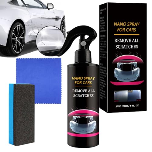 Fluxfade Nano-Autospray, Nano-Autokratzer-Entferner-Spray, 3-in-1-Keramikbeschichtung & Politur für tiefe Kratzer, Lackreinigung, Schnellreparatur-Wachs-Set, Hitzeschutz & Vogelkot-Reiniger (1PCS) von JASUBAI