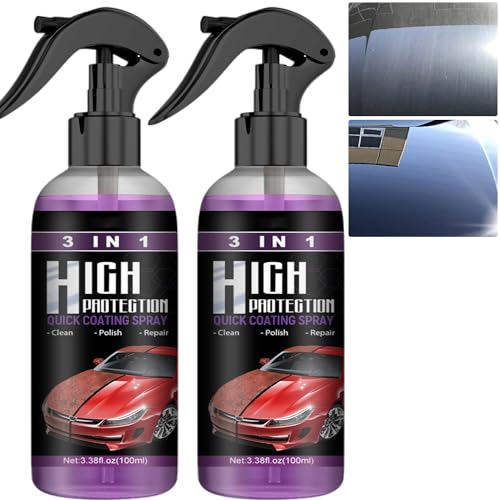 JASUBAI Car Coating Spray, 3 In 1 High Protection Quick Coating Spray, Auto-Nano-Beschichtungsspray, Coating Agent Spray, Car Ceramic Coating Spray 100ml (2Pcs) von JASUBAI