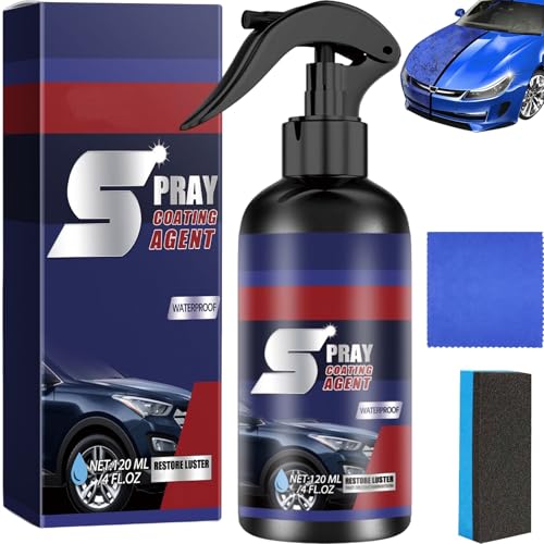 Moonlitcat 3-in-1 Car Polish & Nano Coating Spray - Scratch Remover, Multi Functional Coating Renewal Agent Spray, Car Scratch Repair Wax, Ceramic Protection & Paint Renewal for All Vehicles (1 Stück) von JASUBAI