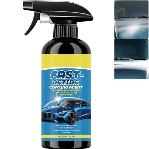 Quick Effect Car Coating Spray, 3 in 1 Waterless Wash Wax Polish, keramisches Beschichtungsmittel für Kratzschutz, multifunktionaler Auto-Kratzer-Entferner, Ölfilm-Glasreiniger (1 Stück) von JASUBAI