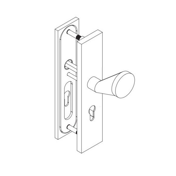 Bauhaus Schutzgarnitur Links Schild ES3 Messing po von JATEC
