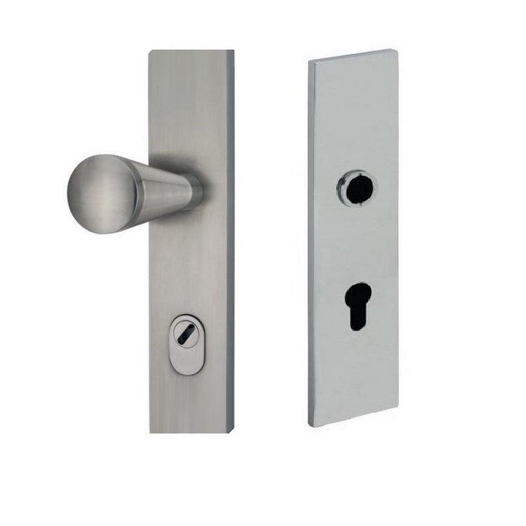 Bauhaus Schutzgarnitur Rechts Schild ES3 Messing p von JATEC