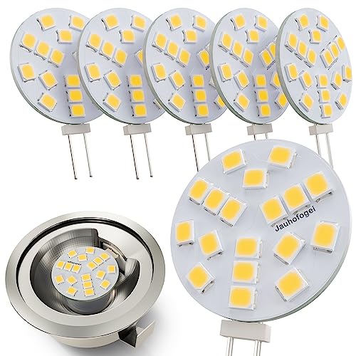 G4 LED 12V ac/12-24V dc 2 Watt ersatz für 20W Halogen Glühbirne - G4 Mini LED Neutralweiß Rund - G4 Stiftsockel LED Lampen Birnen - G4 Einbaustrahler Einbauspot - G4 Stiftsockellampe 2W - 6er von JAUHOFOGEI