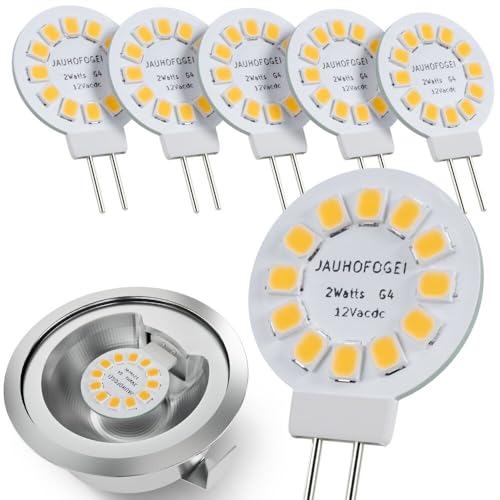 G4 LED 12V ac/dc 2 Watt ersatz für 20W Halogen Glühbirne - G4 Mini LED Warmweiss Rund - G4 Stiftsockel LED Lampen Birnen - G4 Einbaustrahler Einbauspot Spot Birne - G4 Stiftsockellampe 2W - 6er G4 LED 12V ac/dc 2 Watt ersatz für 20W Halogen Glühbirne - G4 Mini LED Warmweiss Rund - G4 Stiftsockel LED Lampen Birnen - G4 Einbaustrahler Einbauspot Spot Birne - G4 Stiftsockellampe 2W - 6er von JAUHOFOGEI