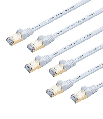 JAVEX CAT7 / CAT6A RJ45 [S/STP, 10 GB] Netzwerk-Ethernet-Patchkabel [OFC] - UL-gelistet, weiß, 0,9 m / 3 ft [6er-Pack] von JAVEX