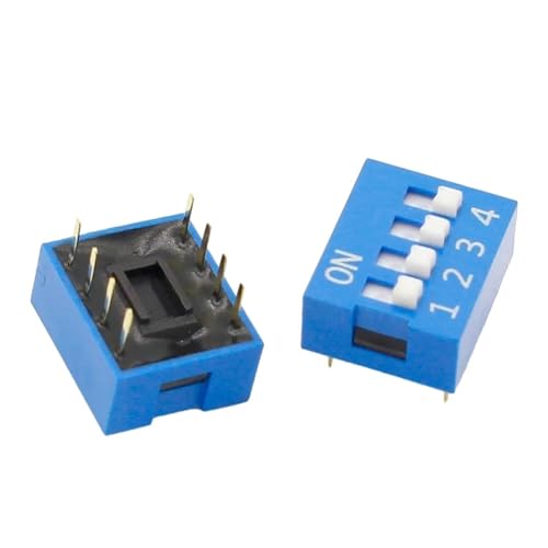 10 Pcs 2 Row 8 Pin 4P Positions 2.54mm Pitch DIP Switch Blue 10 Pcs 2 Row 8 Pin 4P Positions 2.54mm Pitch DIP Switch Blue von JAVJIYAI