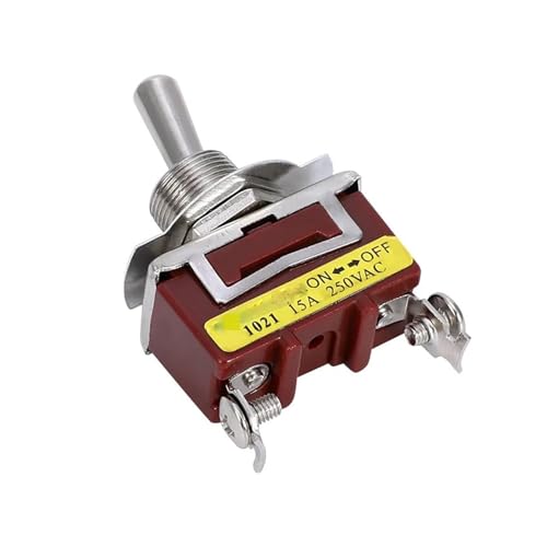 12MM E-TEN1021 SPST 15A/250VAC ON-OFF 2Pin Handle Rocker Toggle Slide Switch von JAVJIYAI