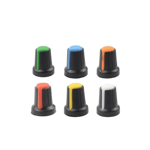 12pcs Potentiometer knob switch cap (peach heart button A variety of colors) diameter 6 mm diameter 15 mm * 17 mm high von JAVJIYAI
