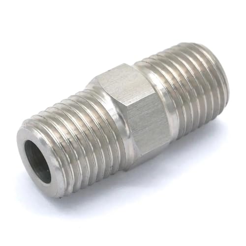 JAVJIYAI 1/4" BSPT Male to 1/4" BSPT Male Threaded 304 Stainless Steel Pipe Fitting Connector Adapter 250bar JAVJIYAI 1/4" BSPT Male to 1/4" BSPT Male Threaded 304 Stainless Steel Pipe Fitting Connector Adapter 250bar von JAVJIYAI