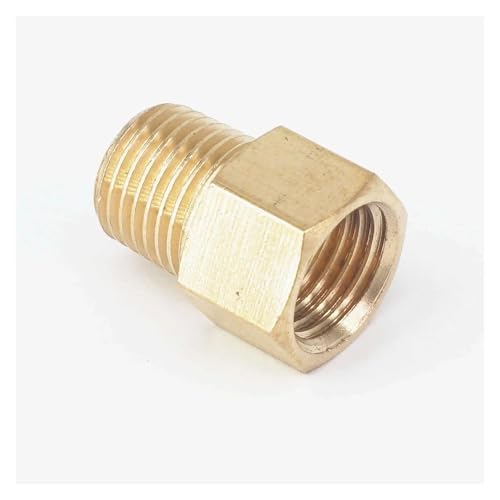 JAVJIYAI 1/4" BSPT Male x 1/4" NPT Female Brass Pipe Fitting Hex Reducer Coupler Connector Adapter von JAVJIYAI