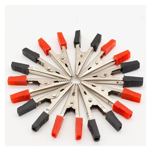 JAVJIYAI 10Pcs 5cm Red + Black Electrical Tool Battery Clip Crocodile Car Caravan Van Battery Test Lead Clips 50mm JAVJIYAI 10Pcs 5cm Red + Black Electrical Tool Battery Clip Crocodile Car Caravan Van Battery Test Lead Clips 50mm von JAVJIYAI