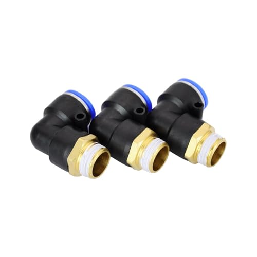 JAVJIYAI 10Pcs L Shaped PT 1/2" Male Threaded to 16mm Tubing Pneumatic Quick Fitting PL16-04 von JAVJIYAI