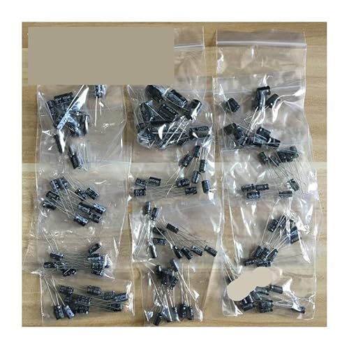 JAVJIYAI 120PCS/Bag Aluminum Electrolytic Capacitor Pack 0.22uf0.47uf1uf2.2uf4.7uf10uf10uf22uf33uf47uf 100uf220uf470uf,Each 10PCS JAVJIYAI 120PCS/Bag Aluminum Electrolytic Capacitor Pack 0.22uf0.47uf1uf2.2uf4.7uf10uf10uf22uf33uf47uf 100uf220uf470uf,Each 10PCS von JAVJIYAI