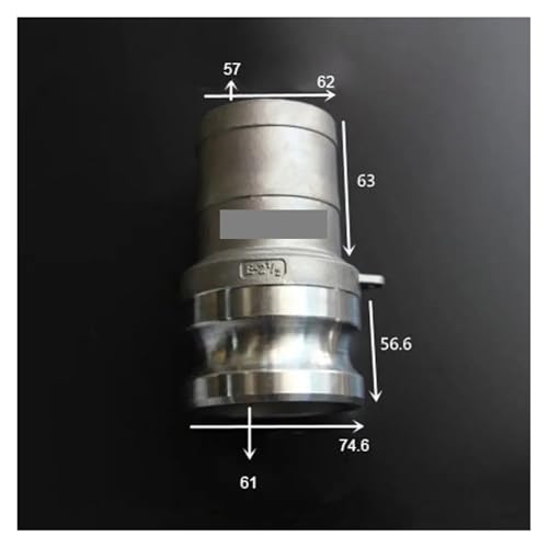 JAVJIYAI 2-1/2" Hosetail Barb x Type E Camlock Quick Disconnect Coupling 316 Stianless Cam Groove von JAVJIYAI