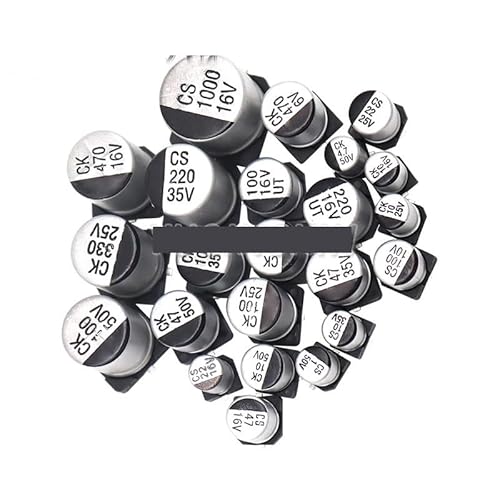 JAVJIYAI 400pcs SMD Aluminum Electrolytic Capacitor Assortment Kit 24Values 1UF-1000UF 6.3V-50V Capacitance Sample Set with Box JAVJIYAI 400pcs SMD Aluminum Electrolytic Capacitor Assortment Kit 24Values 1UF-1000UF 6.3V-50V Capacitance Sample Set with Box von JAVJIYAI