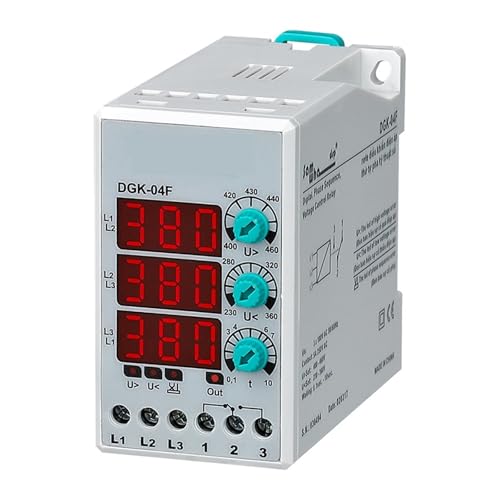 JAVJIYAI DGK-04F Phase Sequence Three Phase Failure Voltage Protection Relay Voltage Seting Relay(3 * 380V Non-Neutral) von JAVJIYAI