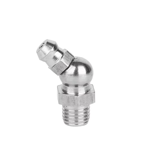 JAVJIYAI M6 Male Thread 316 Stainless Steel 45 Degree Elbow Type Oil Zerk Grease Nipple Tube Pipe Fitting von JAVJIYAI