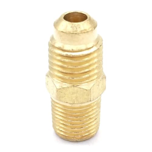 JAVJIYAI SAE Thread 7/16"-20 UNF Fit Tube OD 1/4" -1/8" NPT Male Brass SAE 45 Degree Pipe Fitting Adapters 1000PSI von JAVJIYAI