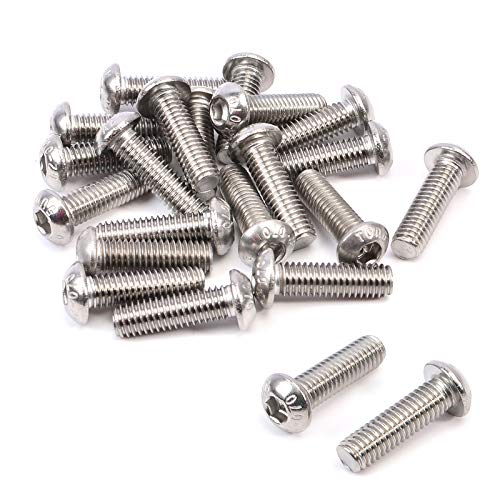 20 PCS Linsenkopfschrauben mit Flansch und Innensechskant Edelstahl Halbrundkopfschrauben (M6-20MM) von JAVOUKA