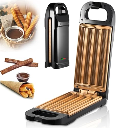 Churro-Maker, 850 W elektrischer Churros-Maker mit Antihaftbeschichtung, doppelseitige Heizung, 10 Zubereitungsarten: 4 Churros, leicht zu reinigen, for Waffeleisen Churro-Maker, 850 W elektrischer Churros-Maker mit Antihaftbeschichtung, doppelseitige Heizung, 10 Zubereitungsarten: 4 Churros, leicht zu reinigen, for Waffeleisen von JAVPTAV