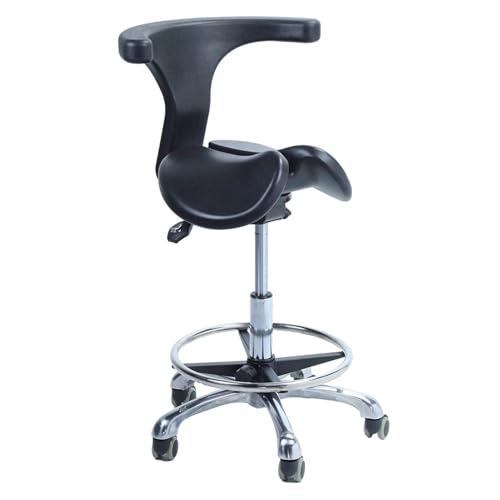JAVPTAV Ergonomischer Sattelstuhl mit Rückenlehne, Zahnarzt-Rollstuhl mit geteilter Sitzfläche for die Verwendung in der Arztpraxis und zu Hause – Zwei Neigungsoptionen verfügbar(48) von JAVPTAV