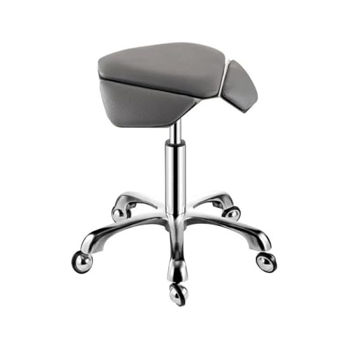JAVPTAV Hocker mit Gasdruckfeder, Verstellbarer Sattelhocker, Rollstuhl mit Rückenlehne, Kosmetikhocker mit Fußstütze, Drehsitzstuhl von JAVPTAV