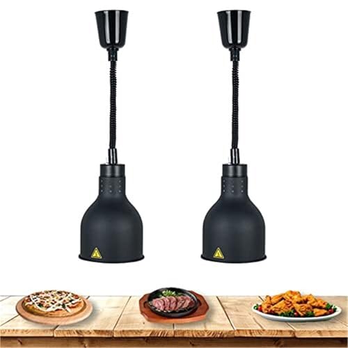 JAVPTAV Kommerzielle Wärmelampe for Lebensmittel, 250-W-Glühbirnen, Speisenwärmer, 60–180 Grad einstellbar, Speisenwärmerlampe for die Küche zu Hause(2PCS) von JAVPTAV