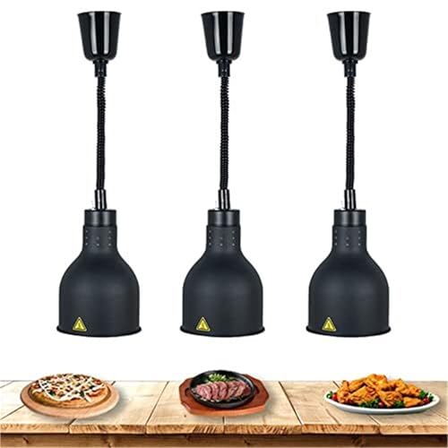 JAVPTAV Kommerzielle Wärmelampe for Lebensmittel, 250-W-Glühbirnen, Speisenwärmer, 60–180 Grad einstellbar, Speisenwärmerlampe for die Küche zu Hause(3PCS) von JAVPTAV