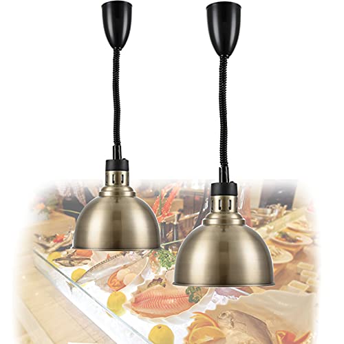 JAVPTAV Kommerzielle Wärmelampe for Lebensmittel, Wärmelampe for Warmhalten von Lebensmitteln, Hängeleuchte for Catering-Service, Restaurantbedarf(Bronze) von JAVPTAV