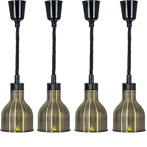 JAVPTAV Kommerzielle Wärmelampe for Speisen, einstellbare Länge 60–180 cm, hängender Speisenwärmer mit 250-W-Lampe for Catering-Ausrüstung for Buffetrestaurants(A,4pcs) von JAVPTAV
