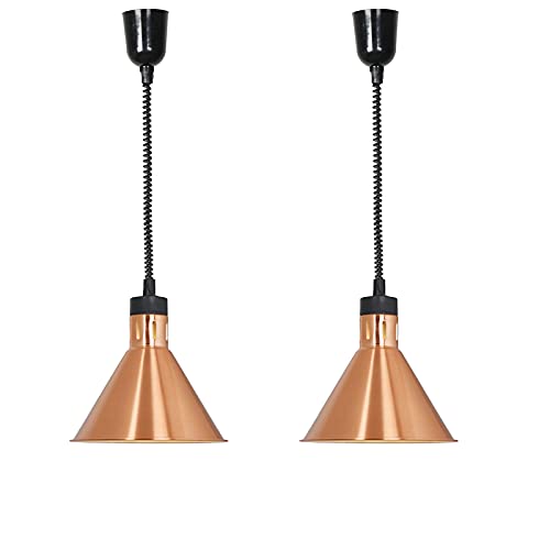 JAVPTAV Kommerzielle Wärmelampe for Speisen, hängender Speisenwärmer mit 250-W-Wärmelampe for Küchenbuffets und Restaurants, 60–180 cm verstellbare Installation(2PCS) von JAVPTAV