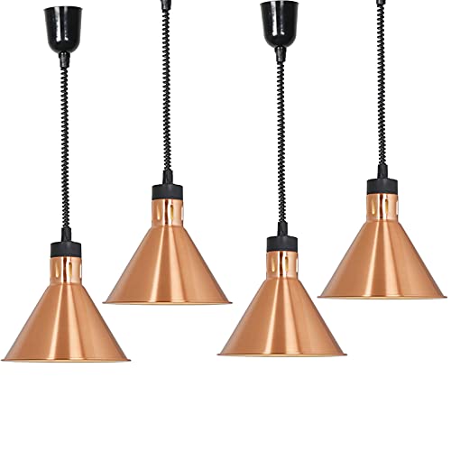 JAVPTAV Kommerzielle Wärmelampe for Speisen, hängender Speisenwärmer mit 250-W-Wärmelampe for Küchenbuffets und Restaurants, 60–180 cm verstellbare Installation(4PCS) von JAVPTAV