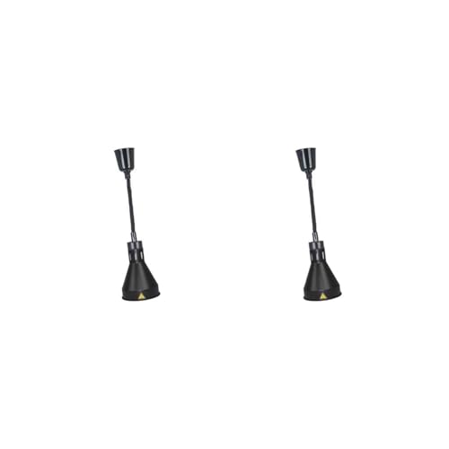 JAVPTAV Lebensmittel-Wärmelampe, E27, Buffet-Wärmelampe for warme Speisen, Restaurant, Pommes Frites, Schwarz(2 Set (Black)) von JAVPTAV