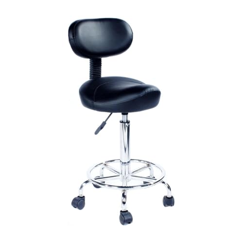 JAVPTAV Rollhocker, Verstellbarer Sattelhocker, Stühle mit Rückenlehne, ergonomischer Sattelhocker, drehbarer Rollstuhl, Tragkraft 150 kg(Orange) von JAVPTAV