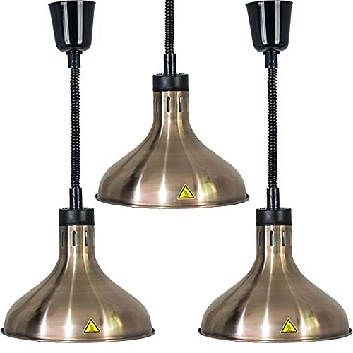 JAVPTAV Speisenwärmerlampe, Buffet-Speisenwärmer, gewerbliche Küchenausstattung, 250-W-Speisenwärmlampe, Speisenwärmlampe, 60~180 cm, einziehbar(B,3PCS) von JAVPTAV