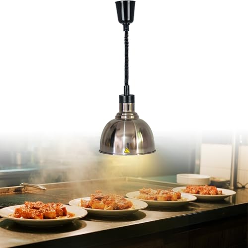 JAVPTAV Speisenwärmlampe, Speisenwärmelampe, Speisenwärmelampe mit 250-W-Glühbirne for Buffet, Küche, Restaurant, Teleskopbereich 60~180 cm(1,C-25cm) von JAVPTAV