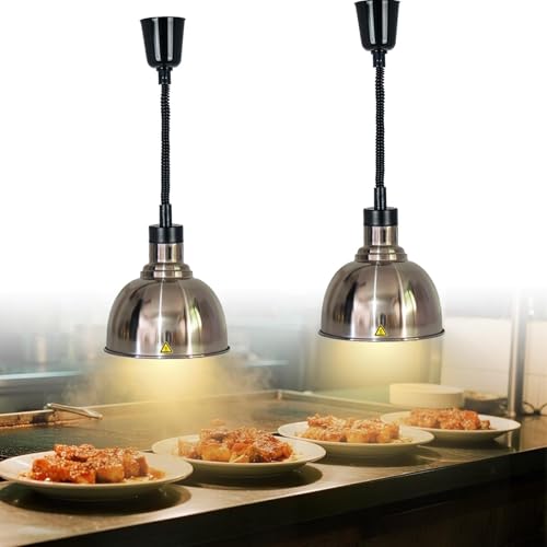JAVPTAV Speisenwärmlampe, Speisenwärmelampe, Speisenwärmelampe mit 250-W-Glühbirne for Buffet, Küche, Restaurant, Teleskopbereich 60~180 cm(2,C-25cm) von JAVPTAV