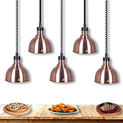JAVPTAV Speisenwärmlampe, Speisenwärmer for Buffetrestaurants, Hotelküchen, einziehbare Speisenwärmlampe, gewerbliche Gastronomiegeräte, 250 W(5PCS) von JAVPTAV