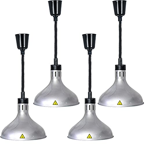 JAVPTAV Wärmelampe for Lebensmittel, kommerzielle Buffetwärmer, Küchengeräte mit 250-W-Glühbirne, Kronleuchter zur Lebensmittelerhaltung, 60~180 cm, verstellbar(B,4pcs) von JAVPTAV