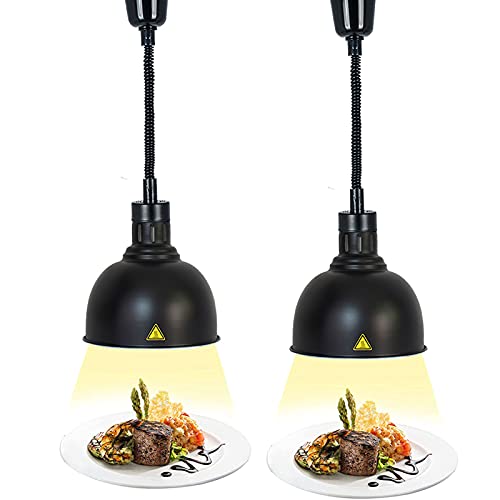 JAVPTAV Wärmelampe for Speisen, kommerzielle Speisenwärmer for Restaurants, einziehbare Pendelleuchte for Erhitzen von Pizzasteak-Grill(25cm(2pcs)) von JAVPTAV