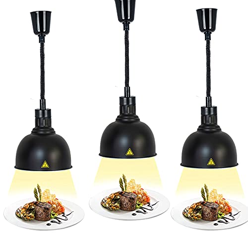 JAVPTAV Wärmelampe for Speisen, kommerzielle Speisenwärmer for Restaurants, einziehbare Pendelleuchte for Erhitzen von Pizzasteak-Grill(25cm(3pcs)) von JAVPTAV