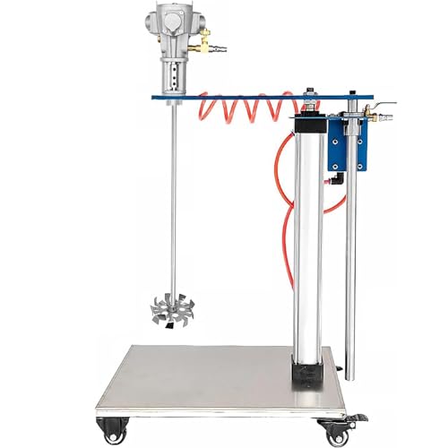 Tintenlöser-Rührwerk, 30-Gallonen-Farbrührmaschine, pneumatischer Halterungsmischer, 1/4 PS automatischer Hubluftrührer, kommerzieller pneumatischer Mischer(StainlessSteelDispersion) von JAVPTAV