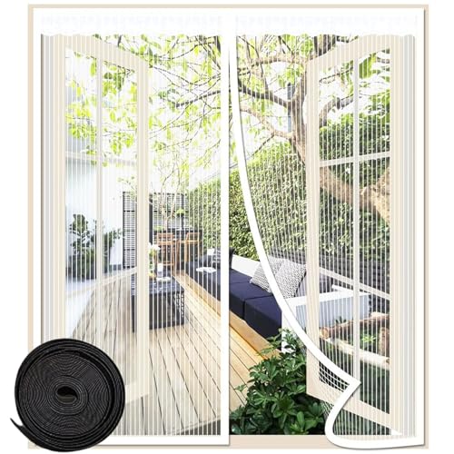 Insektenschutz Fenster Magnet, Moskitonetz Fenster Magnet, Magnet Fliegengitter Fenster, Insektenschutz Magnetfenster, Geeignet für Fenster, Verhindert das Eindringen von Mücken und Insekten(Weiß) von JAWAI