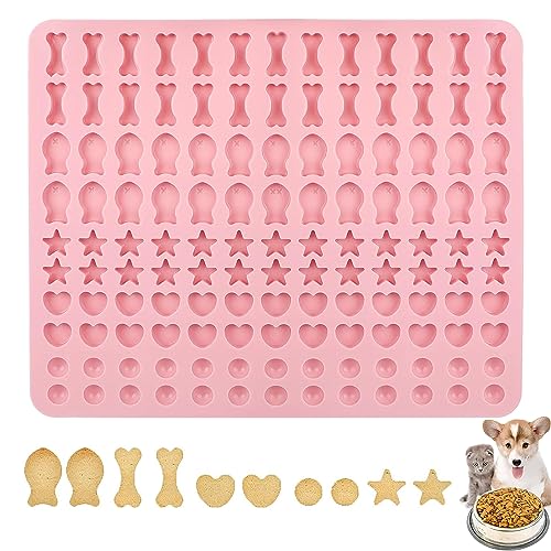 Silikon Backmatte für Hundekekse, Silikon Hundekekse Backmatte Backform, Haustier Leckereien Backform, Gute Hitzebeständigkeit, Kann zur Herstellung von Tierfutter Verwendet Werden(Rosa) von JAWAI